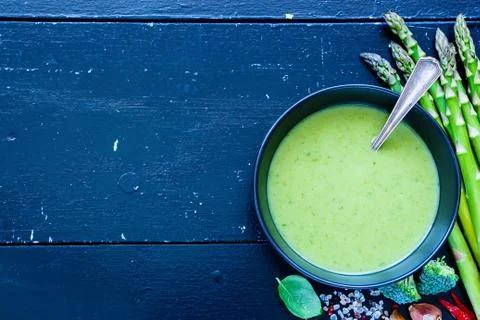 Green vegetable soup Stock Photos