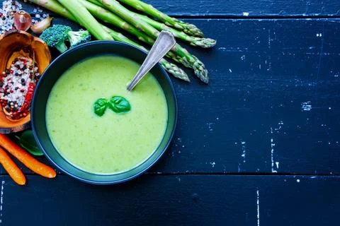 Green vegetable soup Stock Photos