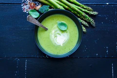 Green vegetable soup Stock Photos