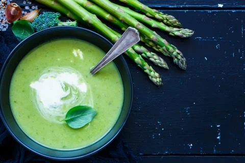 Green vegetable soup Stock Photos
