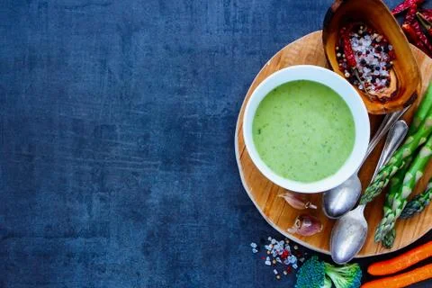 Green vegetable soup Stock Photos