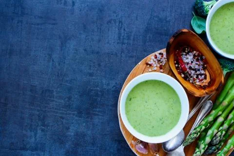 Green vegetable soup Stock Photos