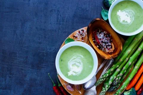 Green vegetable soup Stock Photos