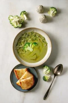 Green vegetable soup Stock Photos