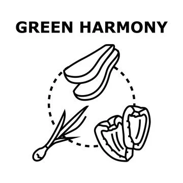 Green vegetables creating a healthy culinary harmony concept Stock Illustration