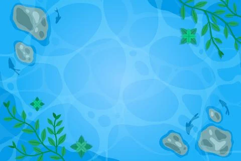 Green Vegetation On River Stock Illustration