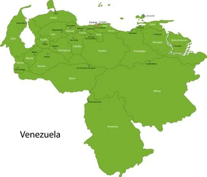 Green venezuela map Stock Illustration
