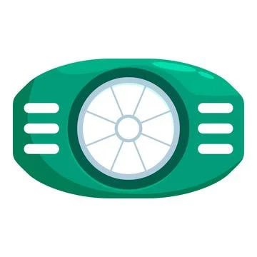 Green ventilation system with rotating fan providing airflow Ilustración de archivo