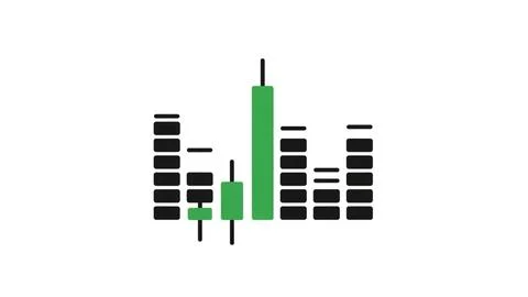 Green vertical bar graph Stock Illustration