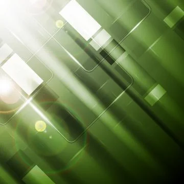 Green vibrant tech background with glossy squares イラスト素材