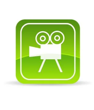 Green video camera icon Stock Illustration