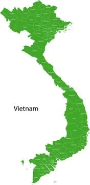 Green Vietnam map Stock Illustration