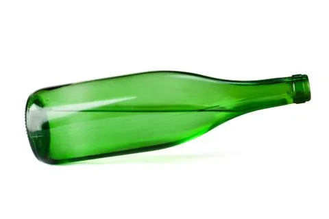 Green vine bottle tilted Stock Photos