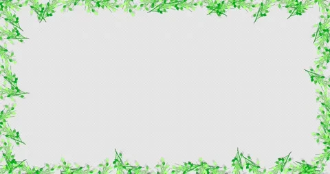 Green Vines Frame - Growing - Moving - Leaves - Alpha Channel (Transparent) Stock Footage