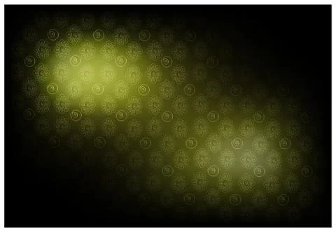 Green Vintage Wallpaper with Flower Pattern Background Stock Illustration
