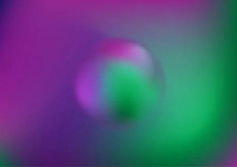 Green violet 3d blurred sphere ball on same background Stock Illustration