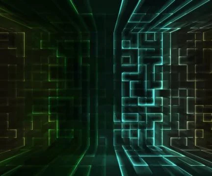 Green virtual space background Stock Illustration