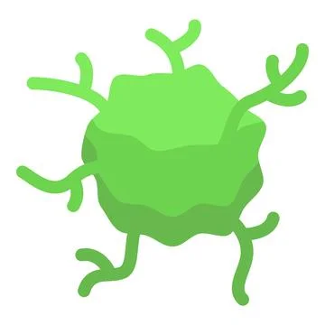 Green virus or bacteria growing and spreading tentacles Stock Illustration