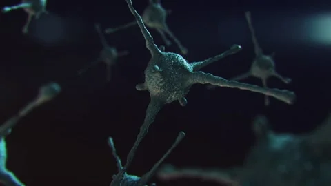 A green virus under a microscope in a 3D animation Stock-Footage 240454130