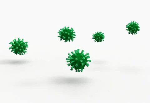 Green virus on white background Stock Illustration