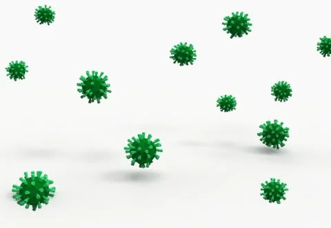 Green virus on white background Stock Illustration