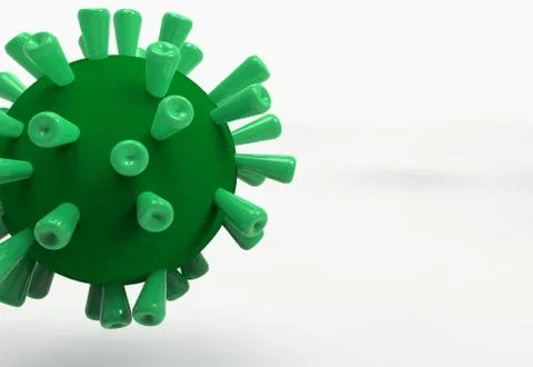 Green virus on white background Stock Illustration