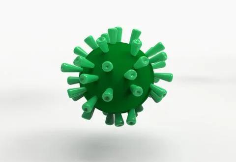 Green virus on white background Stock Illustration