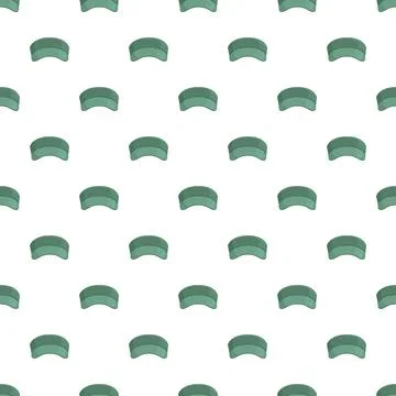 Green visor hats repeating pattern on white background Stock Illustration