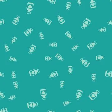 Green Vitamin complex of pill capsule icon isolated seamless pattern on green Stock Illustration