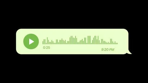 Green Voice Message Concept. Template with Transparent Background Stock Illustration