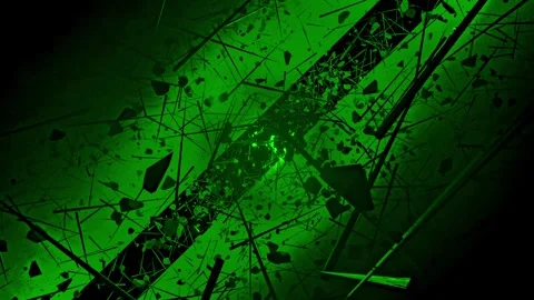 Green Void Debris Tunnel Sci-Fi 4K Seamless VJ Loop Stock-Footage 340255577