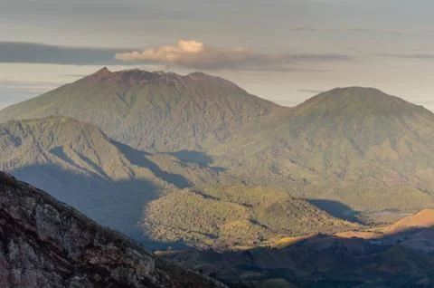 Green volcano mountain Stock Photos