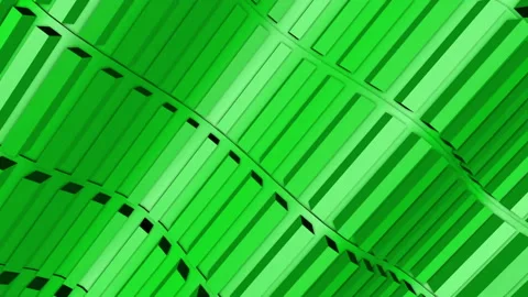 Green volume plane moves by waves. background. 3D rendering Видео 95414555