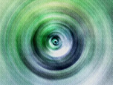 Green Vortex Abstract Concentric Circles Texture  Hypnotic Depth, Motion an.. Stock Illustration