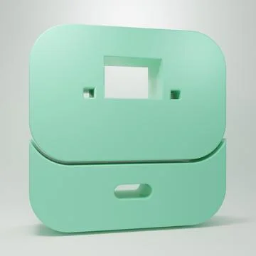 Green Vote box or ballot box with envelope icon isolated on grey background.. Stock Illustration