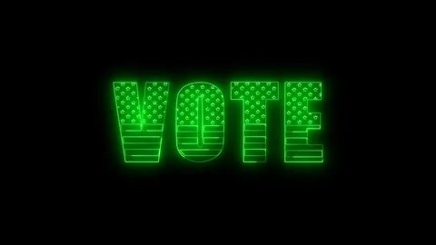 Green Vote Text Animation Video stock 124485958