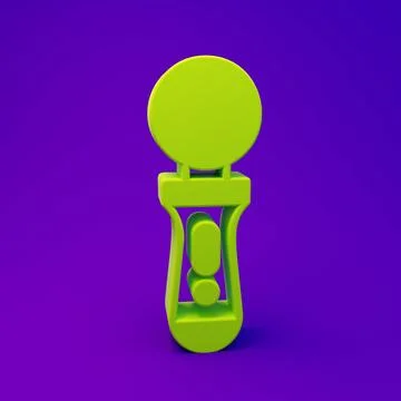 Green VR controller game icon isolated on purple-blue background. Virtual r.. Stock Illustration