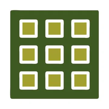 Green waffle grid pattern.  Geometric design, food, snack, dessert, waffle. Stock Illustration