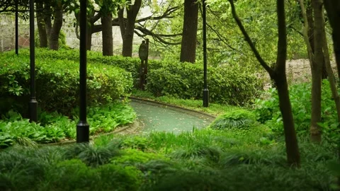 The Green walking path in Shanghai Guanglan Park Stock Footage 332681766