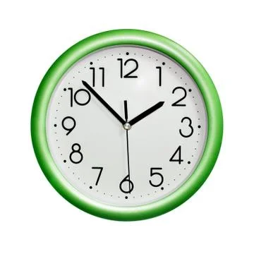 Green wall clock Foto stock