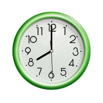 Green wall clock Stock Photos