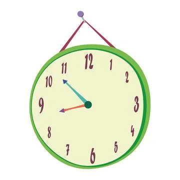 Green wall clock. Vector illustration. Stock Illustration