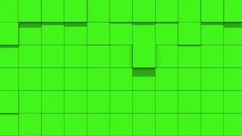 Green Wall of cubes falls apart Stock Footage 112017760