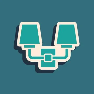 Green Wall lamp or sconce icon isolated on green background. Wall lamp light Stock Illustration