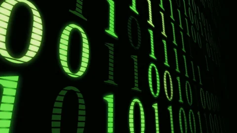Green wall machine code, numbers matrix blinks computer process background dolly Stock Footage 115179150