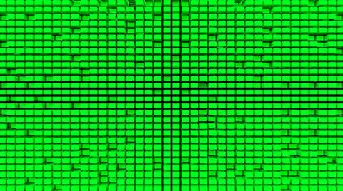 A green wall of many cubes. Textured background with green cubes.  Stock Illustration