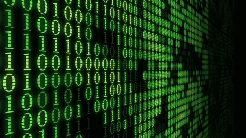 Green wall of numbers matrix machine code blinking computer process background Stock Footage 115179114