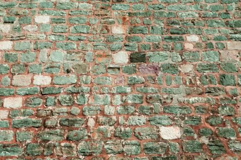 Green wall of stone 写真素材