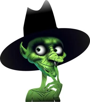 Green warlock in a black hat Stock Illustration