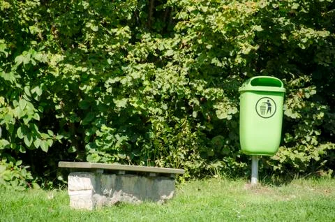 Green waste bin Stock Photos
